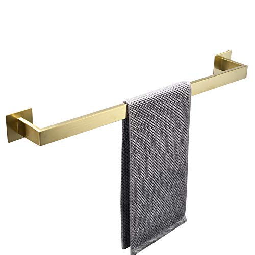 WOMAO Handtuchhalter Gold Gebürstet, Edelstahl Bad Handtuchstange 60cm Ohne Bohren Selbstklebend Handtuchregal Badezimmer Küche von WOMAO