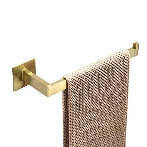 WOMAO Handtuchhalter Gold Ohne Bohren, Selbstklebend Handtuchring 30cm Gebürstet Edelstahl Duschwand Badezimmer Küche zum Kleben Kurze Handtuchstange von WOMAO