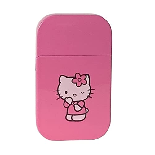 2023Hello Kitty Feuerzeug, nachfüllbar, Gasfeuerzeug, rosa Glitzerflamme, Taschenfeuerzeug, nachfüllbar, Kawaii, niedlich, Winddichte Flamme, Damenfeuerzeug von WOMELF