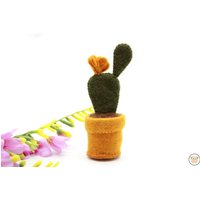 10 Stück Filz Miniatur Kaktus - Wollfilz Handarbeit 16x5 cm Nadelgefilzter Handgemachte Wolle Mini von WOMENFELT