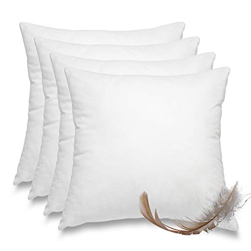 wometo 4er Set Federkissen 100% Federn 40x40-300g Oeko-TEX Sofakissen Kissen Füllkissen Bezug Baumwolle weiß/Innenkissen/Kissenfüllung/kleine Kopfkissen (4 Stück) wometo 4er Set Federkissen 100% Federn 40x40-300g Oeko-TEX Sofakissen Kissen Füllkissen Bezug Baumwolle weiß/Innenkissen/Kissenfüllung/kleine Kopfkissen (4 Stück) von wometo