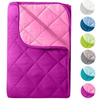 Wometo - Microfaser Sommer Steppbett im Wende-Design 155x220 – OekoTex lila und pink kochfest 95° Leichtsteppbett für Camping und heiße Tage i ohne von WOMETO