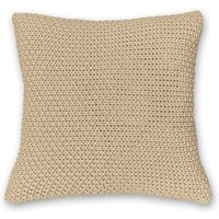 Kissenbezug Strick 45x45 cm beige - Reißverschluss OekoTex Dekokissen warme weiche Kissenhülle mit edlem und schlichtem Strickmuster - beige - Wometo von WOMETO