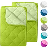 Wometo - 2 Stück Microfaser Sommer Steppbett im Wende-Design 155x220 – OekoTex grün kochfest 95° Leichtsteppbett für Camping und heiße Tage i ohne von WOMETO