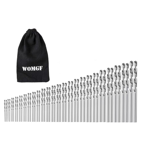 WOMGF 48 Stück Mikro Spiralbohrer 0,5-3,0 mm HSS kleine Bohrer Mikrogravurbohrer für Modellbau, Basteln und Heimwerken von WOMGF