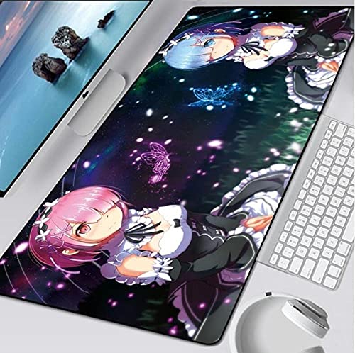 Mauspads Re: Zero Anime Girl Mauspad Computer XXL Cool Mousepad PC Gaming Tastatur Maus Matte 1000x500mm von WOMNSDN