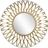 Womo-design - Dekorative Wandspiegel Sonne Lima ø 70 cm Unikat aus Glas, Metallrahmen Gold, Runder Sonnenspiegel, Moderner Dekospiegel, Design von WOMO-DESIGN