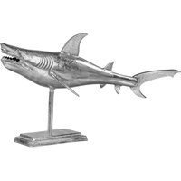 Womo-design - Hai-Skulptur Maritimes Design mit standfuß, 106x36x61 cm, Silber Glänzend, aus poliertes Aluminium mit Nickel Finish, Haifisch Statue von WOMO-DESIGN
