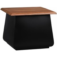 Womo-design - Beistelltisch Rechteckig, 50x40x50 cm, Schwarz/Natur, aus Akazienholz, Unikat Handgefertigt, Wohnzimmertisch Couchtisch Sofatisch von WOMO-DESIGN