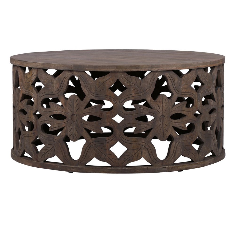 WOMO-DESIGN Couchtisch Beistelltisch handgefertigt aus Massivholz Sofatisch Wohnzimmertisch, Kaffeetisch Dschidda rund Braun Unikat Vintage Design Holztisch WOMO-DESIGN Couchtisch Beistelltisch handgefertigt aus Massivholz Sofatisch Wohnzimmertisch, Kaffeetisch Dschidda rund Braun Unikat Vintage Design Holztisch von WOMO-DESIGN