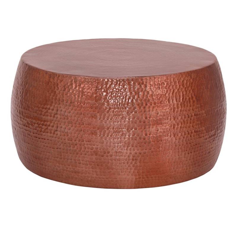 WOMO-DESIGN Couchtisch Couchtisch Ø90x45 cm in Hammerschlag Optik, Kupfer Ø90x45cm Unikat Hammerschlag-Optik Orientalisch Rund von WOMO-DESIGN