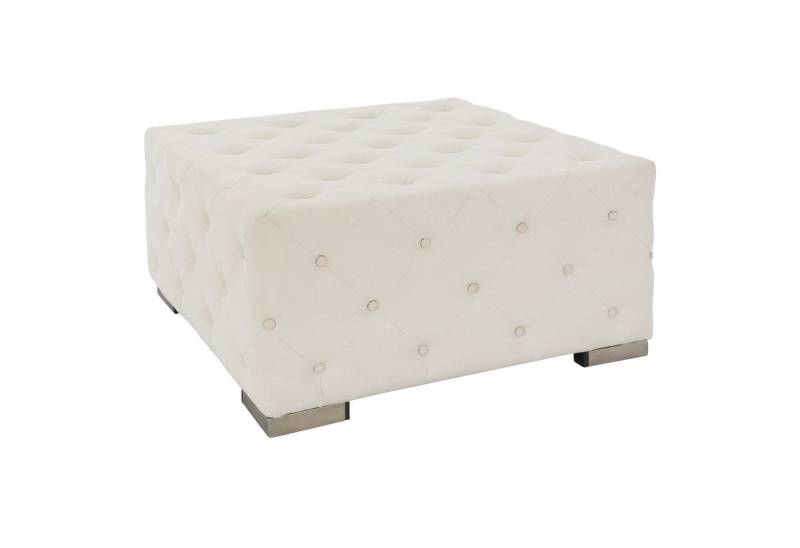 WOMO-DESIGN Pouf Quadratisch Sitzpouf Handgefertigt, Baumwolle Füllung, Creme Vintage Sitzkissen Sitzpuff Sitzhocker Hocker Sitzkissen von WOMO-DESIGN