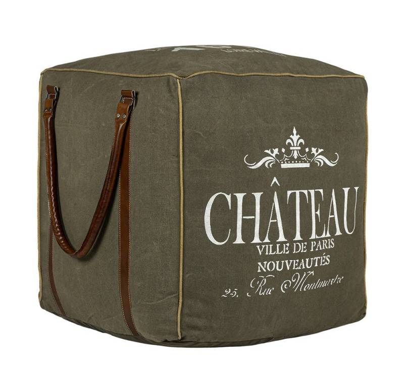 WOMO-DESIGN Pouf Sitzhocker handgefertigt mit Baumwolle Füllung Fußhocker (1-St), Sitzwürfel Oliv/Braun aus Echtleder/Segeltuch Sitzkissen 45cm WOMO-DESIGN Pouf Sitzhocker handgefertigt mit Baumwolle Füllung Fußhocker (1-St), Sitzwürfel Oliv/Braun aus Echtleder/Segeltuch Sitzkissen 45cm von WOMO-DESIGN