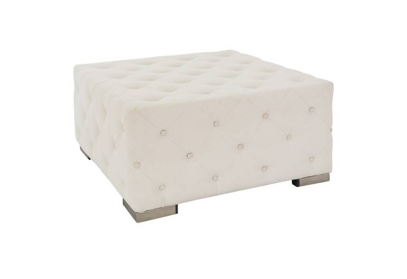 WOMO-DESIGN Pouf Quadratisch Sitzpouf Handgefertigt, Baumwolle Füllung, Creme Vintage Sitzkissen Sitzpuff Sitzhocker Hocker Sitzkissen von WOMO-DESIGN