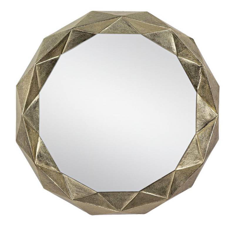 WOMO-DESIGN Wandspiegel Hängespiegel aus Glass mit Metallrahmen Moderner Dekospiegel, Wandspiegel Rund Ø 68 cm mit Gold Rahmen Moderner Design von WOMO-DESIGN