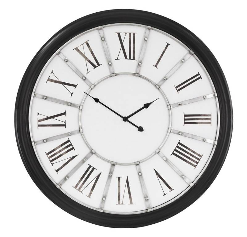 WOMO-DESIGN Wanduhr Wohnzimmeruhr Designuhr Unikat Lautlos Dekorative Uhr (Schwarz mit römische Ziffern ohne Tickgeräusche handgefertigt Hängeuhr) von WOMO-DESIGN