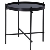 Womo-design - Beistelltisch Ø43x45 cm Unikat in Schwarz aus Metall und Glas, Design Wohnzimmertisch mit Glasplatte und Metallgestell, Runder von WOMO-DESIGN