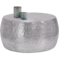 Couchtisch Hammerschlag Design, ø 90x45 cm, Silber, aus Aluminium, handgefertig, Beistelltisch Wohnzimmertisch Loungetisch Sofatisch - Womo-design von WOMO-DESIGN