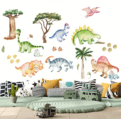 WONDER MURALS Wandtattoo Kinderzimmer Jugendzimmer Deko Junge Mädchen Dino Dinosaurier Wandsticker Wandaufkleber Selbst Aufkleben (XL - 173 x 89 cm (B x H)) von WONDER MURALS