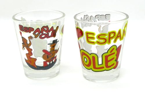 WONDERFUL 40 ml Schnapsgläser Spanien Olé, dekoratives Glas, 2er-Set, Design Flamingo und Taurin WONDERFUL 40 ml Schnapsgläser Spanien Olé, dekoratives Glas, 2er-Set, Design Flamingo und Taurin von WONDERFUL