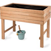 Hochbeet aus kirschbaum Holz groß für Garten Balkon Terrasse, Pflanzkasten Bausatz xl hochwertig rechteckig mit Innen-Folie, Kräuterbeet von WONDERMAKE