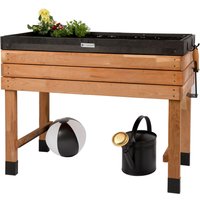 Wondermake - Großes Hochbeet aus kirschbaum Holz für Garten Balkon Terrasse, Pflanzkasten xl hochwertig rechteckig mit Innen-Folie, Kräuterbeet von WONDERMAKE