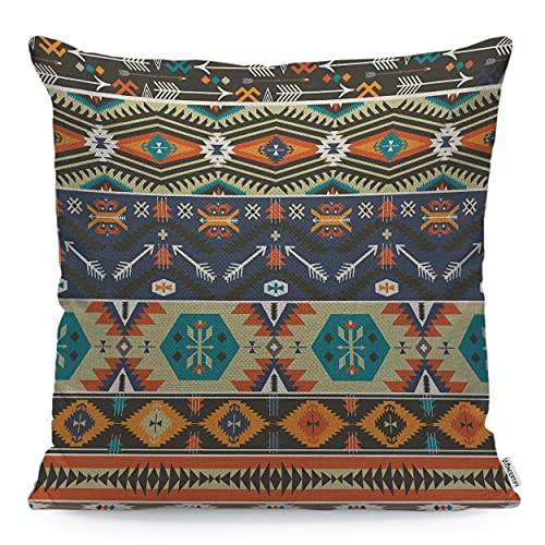 WONDERTIFY Kissenbezug mit Aztekenmuster, Navajo, ethnisch, afrikanisch, amerikanisch, dekorativ, für Couch, Bett, Sofa, Kissenbezug, bunt, 45 x 45 cm von WONDERTIFY