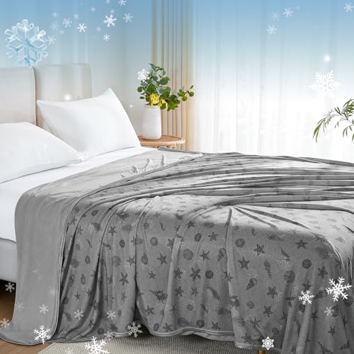 WONGS BEDDING Kühldecke Sommerdecke - mit Japanische Arc-Chill Q-Max 0,43 Kühlfasern, 2 in 1 Selbstkühlende Decke für Menschen zum Reisen Sofa Büro Betten Hause, Grau 150x200 cm von WONGS BEDDING