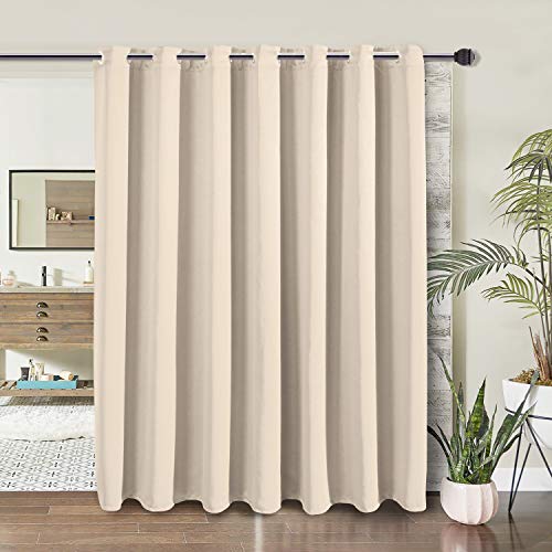 WONTEX Raumteiler-Vorhang – Sichtschutz Verdunkelungsvorhänge für Schlafzimmer Partition, Wohnzimmer und gemeinsames Büro, 2.5 m breitx2.4 m lang, beige von WONTEX