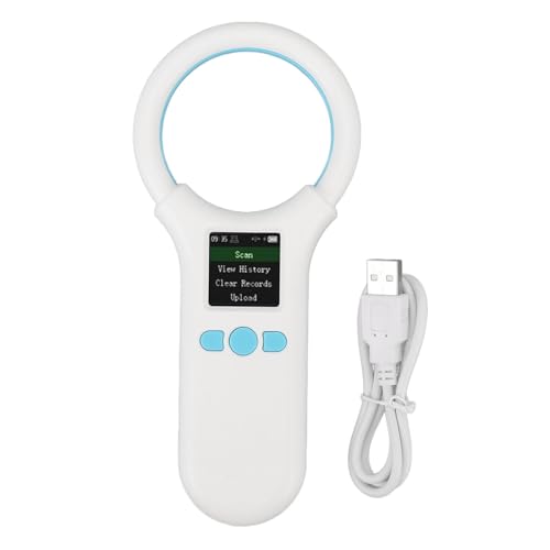 WONZHEC PET Microchip Scanner W91A - Universal Animal Tag Reader für 500 Datensätze, hohe Genauigkeit, einfach, tragbar mit lang anhaltender Batterie von WONZHEC