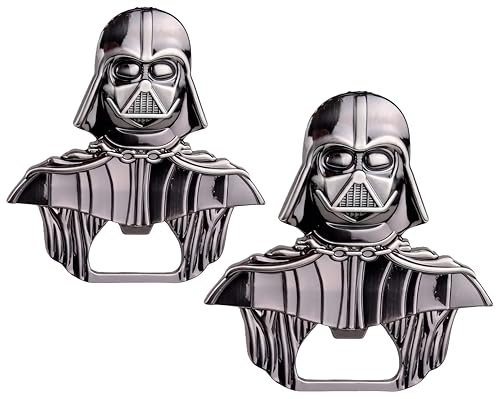2x Darth Vader Flaschenöffner, schwarz glänzend, solide Verarbeitung für Hausbar & unterwegs - lustiges Geschenk für Star Wars Fans (2) von WOO LANDO