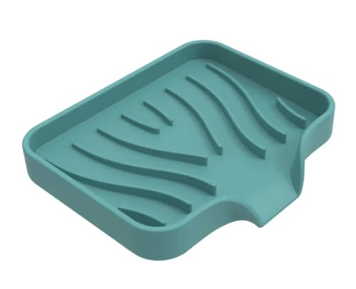 Seifenschale Silikon mit Ablauf, Seifenablage Halter für Badezimmer Küche (Grün) von WOO MANTO