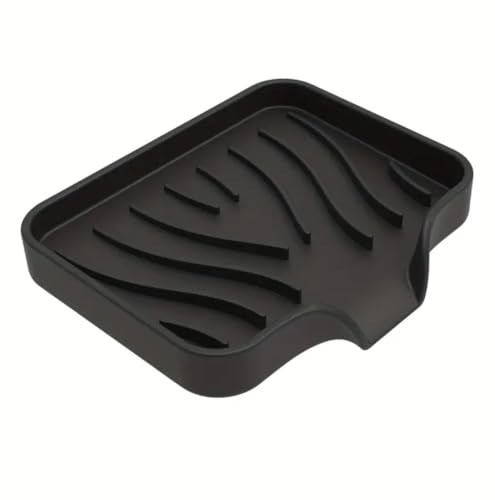 Seifenschale Seifen Box Silikon mit Wasserablauf, Seifenablage biegsam Seifenhalter rutschfest für Badezimmer Küche Dusche (Schwarz) von WOO MANTO