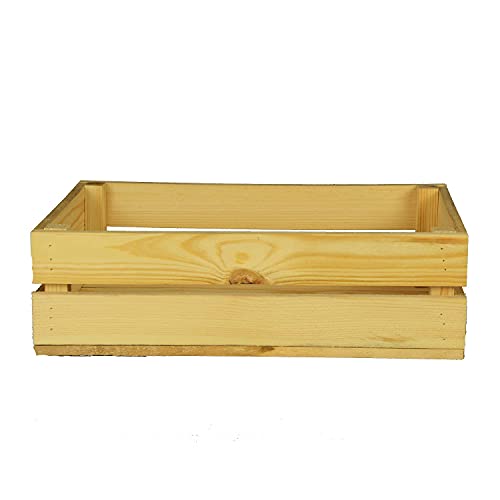 WOOD Holzkiste 2er Set ca.40x30x12 cm für Obst und Gemüse | Aufbewahrungskiste Holzkiste Natur für den Garten | Apfelkiste oder Kartoffelkiste von WOOD