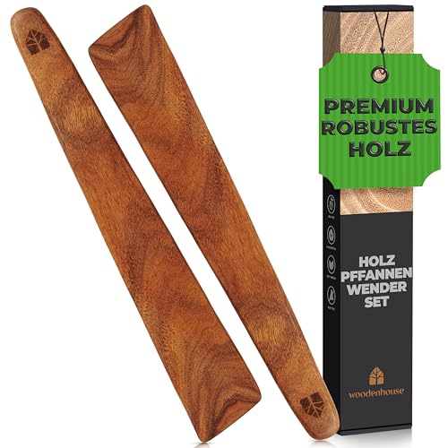 Holz Kochlöffel (30,5 cm), Holz-Pfannenwender Holzlöffel Holz-Spatel – 2-teiliges-Set – Kochgeschirr Küchenutensilien Küchenset Küchenhelfer Küchenzubehör – hochwertig & nachhaltig von WOODENHOUSE LIFELONG QUALITY