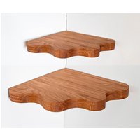 Eckwandregale. Aus Holz Geschwungenes Regal Für Buch, Küche, Bad. Schwebendes Eckregal Aus Der Ukraine von WOODENMIXshop