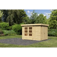 KARIBU Gartenhaus, BxT: 317 x 238 cm (Aufstellmaße), Flachdach - beige von Karibu