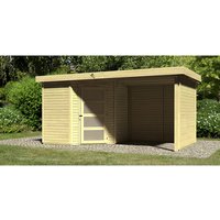 KARIBU Gartenhaus, BxT: 467 x 238 cm (Aufstellmaße), Flachdach - beige von Karibu