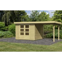 KARIBU Gartenhaus, BxT: 491 x 238 cm (Aufstellmaße), Flachdach - beige von Karibu