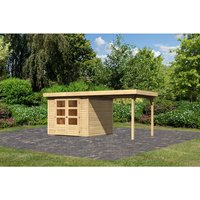 KARIBU Gartenhaus, BxT: 491 x 262 cm (Aufstellmaße), Flachdach - beige von Karibu