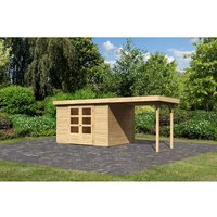 KARIBU Gartenhaus »ASKOLA 5«, Holz, BxHxT: 522 x 211 x 238 cm (Außenmaße inkl. Dachüberstand) - beige von Karibu