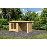 KARIBU Gartenhaus »Askola«, BxT: 467 x 238 cm (Aufstellmaße), Flachdach - beige von Karibu