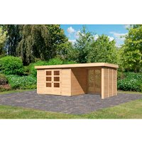 KARIBU Gartenhaus »Askola«, Holz, BxHxT: 522 x 211 x 246 cm (Außenmaße inkl. Dachüberstand) - beige von Karibu
