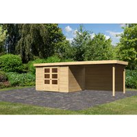 KARIBU Gartenhaus »Askola«, Holz, BxHxT: 557 x 211 x 246 cm (Außenmaße inkl. Dachüberstand) - beige von Karibu