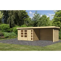 KARIBU Gartenhaus »Kerko 4«, BxT: 609 x 238 cm (Aufstellmaße), Flachdach - beige von Karibu