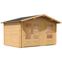 KARIBU Gartenhaus »Radur 0«, Holz, BxHxT: 387 x 247 x 253 cm (Außenmaße inkl. Dachüberstand) - beige von Karibu