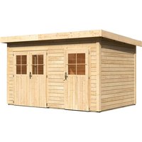 KARIBU Gartenhaus »Tintrup«, BxT: 396 x 273 cm (Aufstellmaße), Pultdach - beige von Karibu