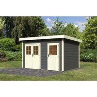 KARIBU Gartenhaus »Tintrup«, Holz, BxHxT: 364 x 230 x 244 cm (Außenmaße inkl. Dachüberstand) - grau von Karibu