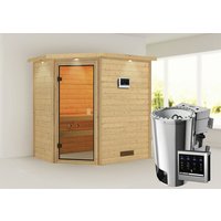 KARIBU Sauna »Jella«, inkl. Saunaofen mit externer Steuerung, für 4 Personen - beige von Karibu