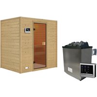 KARIBU Sauna »Sonja«, inkl. 9 kW Saunaofen mit externer Steuerung, für 3 Personen - beige von Karibu